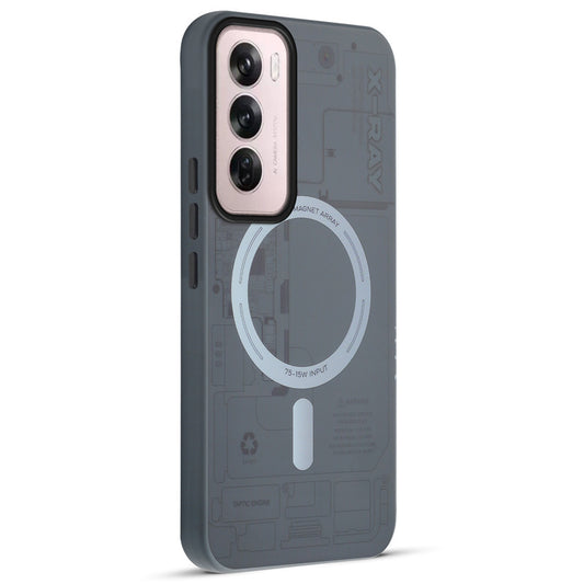 Mechanical Circuit Sector Print Hard Back Cover For Oppo Reno 12 Pro 5G