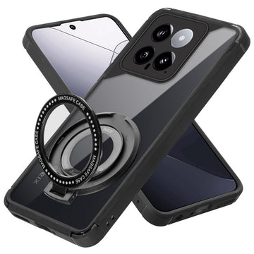 Silicone Grip Clear Case Ring Holder Kickstand For Xiaomi 14 5G