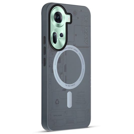 Mechanical Circuit Sector Print Hard Back Cover For Oppo Reno 11 5G