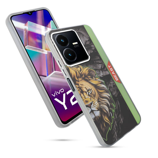 Beast Mode Animal Printed Back Case For Vivo Y22 With Hard Back & Glow Effect