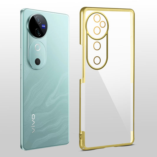 Crystal Clear Premium Case with Shiny Colorful Edges and Precise Cutouts for Vivo V40 5G