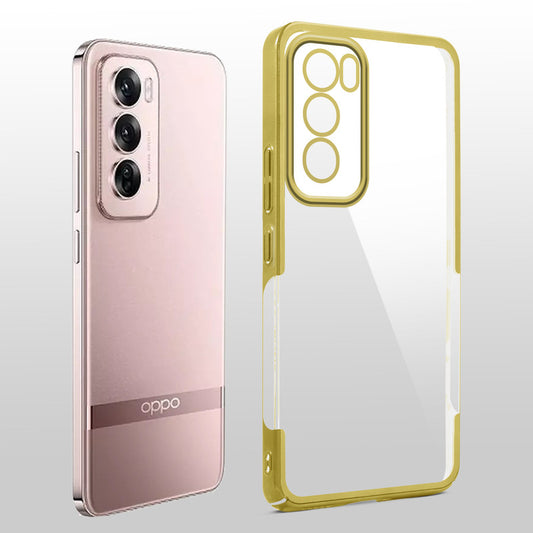 Crystal Clear Premium Case with Shiny Colorful Edges and Precise Cutouts for Oppo Reno 12 Pro 5G