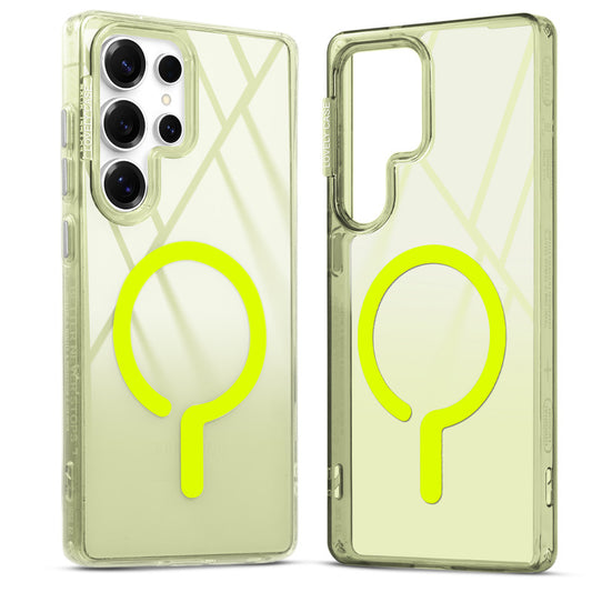 360° Air-Cushioned Protection Back Case For Samsung S25 Ultra 5G Jelly Transparent MagSafe Compatible with Metal Finish Buttons