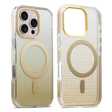 Stunning Dual Shade Starry Wireless Charging Support Hard Back Case for Apple iPhone 16 Pro with Colourful Raised Camera Edges