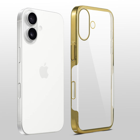 Crystal Clear Premium Case with Shiny Colorful Edges and Precise Cutouts for Apple iPhone 16