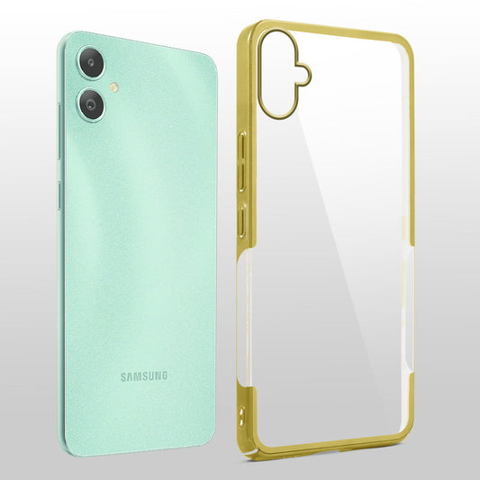 Crystal Clear Premium Case with Shiny Colorful Edges and Precise Cutouts for Samsung M05