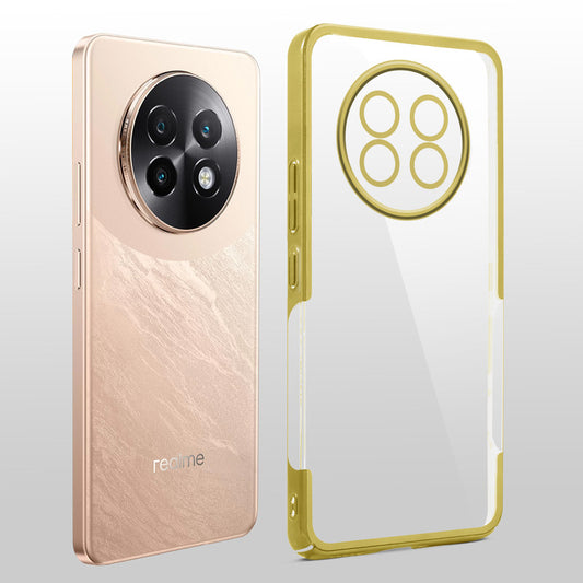 Crystal Clear Premium Case with Shiny Colorful Edges and Precise Cutouts for Realme 13 Plus 5G