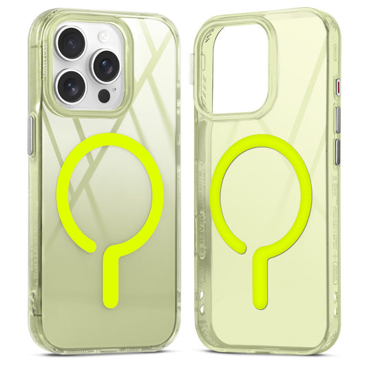 360° Air-Cushioned Protection Back Case For Apple iPhone 15 Pro Jelly Transparent MagSafe Compatible with Metal Finish Buttons