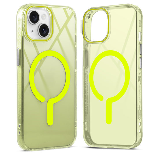 360° Air-Cushioned Protection Back Case For Apple iPhone 15 Jelly Transparent MagSafe Compatible with Metal Finish Buttons