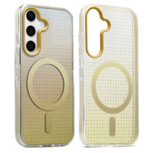 Stunning Dual Shade Starry MagSafe Hard Back Case for Samsung S24 5G with Colourful Raised Camera Edges