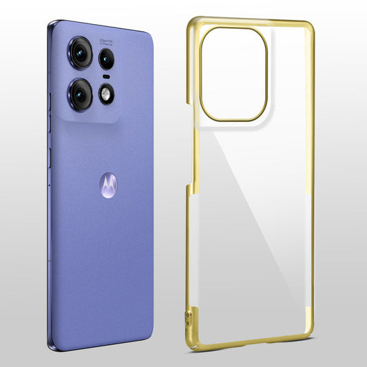 Crystal Clear Premium Case with Shiny Colorful Edges and Precise Cutouts for Motorola Moto Edge 50 Pro 5G