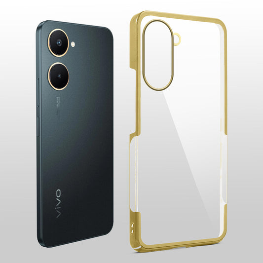 Crystal Clear Premium Case with Shiny Colorful Edges and Precise Cutouts for Vivo Y18