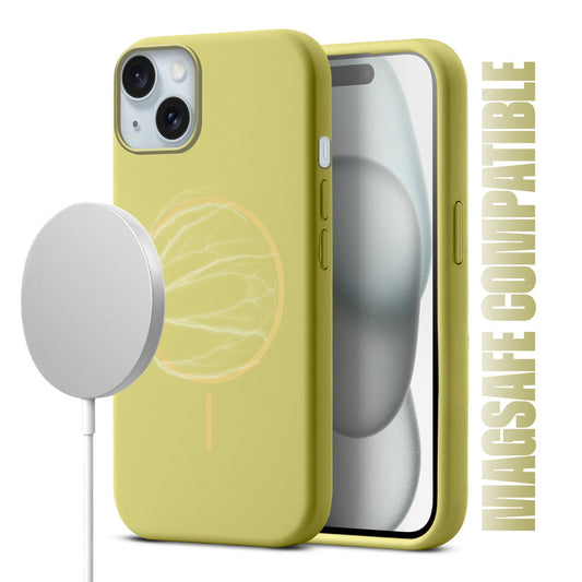 Liquid Silicon With Microfiber Lining Back Case For Apple iPhone 15 (MagSafe Compatible)