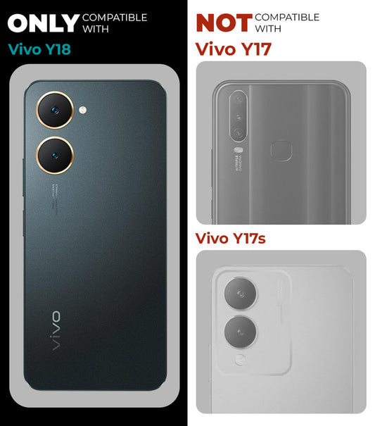 Crystal Clear Premium Case with Shiny Colorful Edges and Precise Cutouts for Vivo Y18