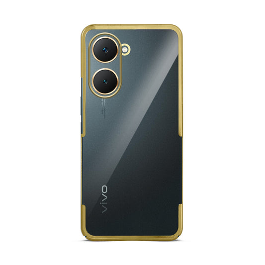 Crystal Clear Premium Case with Shiny Colorful Edges and Precise Cutouts for Vivo Y18
