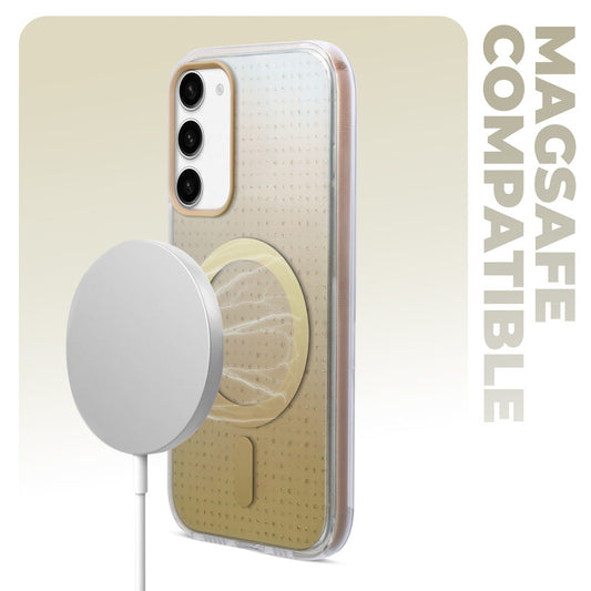 Stunning Dual Shade Starry MagSafe Hard Back Case for Samsung S23 5G with Colourful Raised Camera Edges