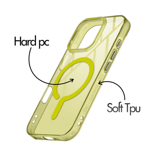 360° Airbag Protection Jelly Transparent MagSafe Compatible Back Cover For Apple iphone 16 Pro Max with Metal Finish Buttons