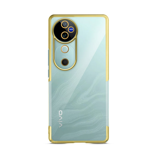 Crystal Clear Premium Case with Shiny Colorful Edges and Precise Cutouts for Vivo V40 5G