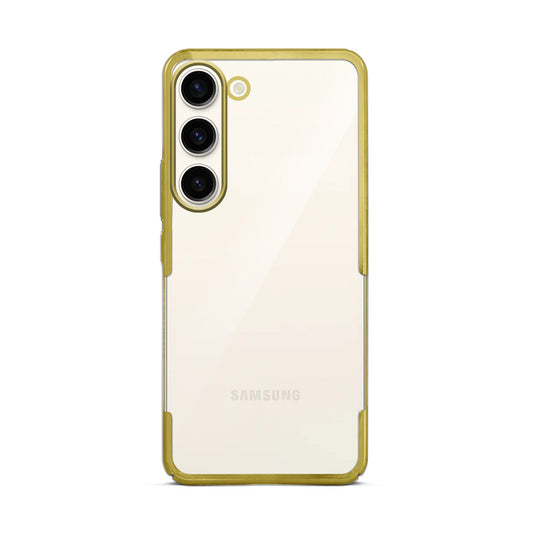 Crystal Clear Premium Case with Shiny Colorful Edges and Precise Cutouts for Samsung S23 5G