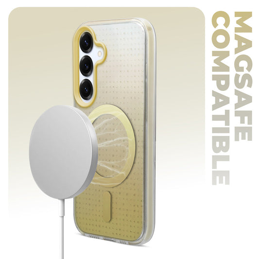 Stunning Dual Shade Starry MagSafe Hard Back Case for Samsung S25 5G with Colourful Raised Camera Edges