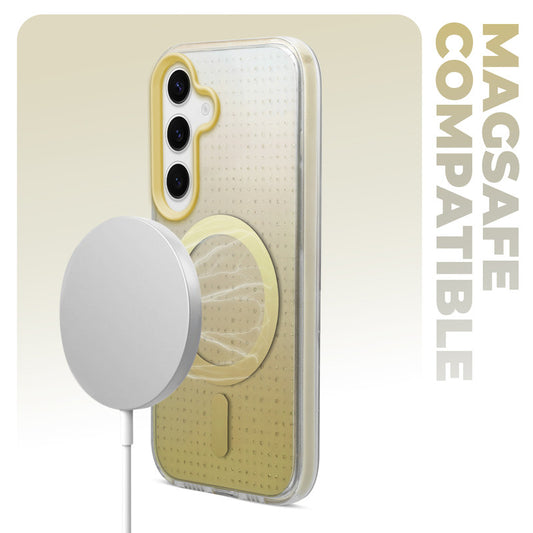 Stunning Dual Shade Starry MagSafe Hard Back Case for Samsung S24 5G with Colourful Raised Camera Edges