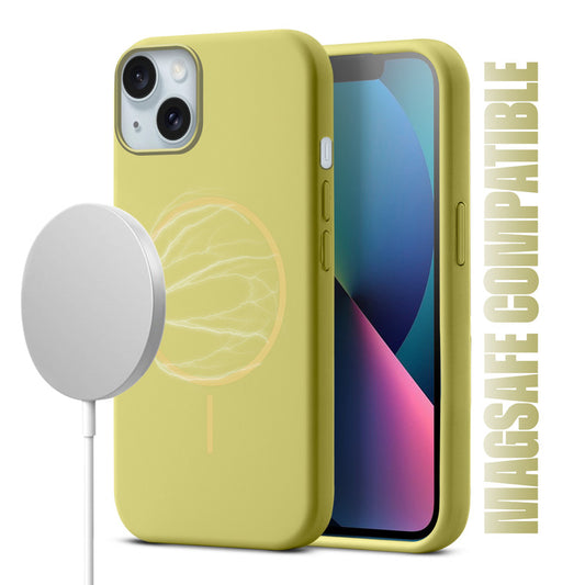 Liquid Silicon With Microfiber Lining Back Case For Apple iPhone 13 (MagSafe Compatible)