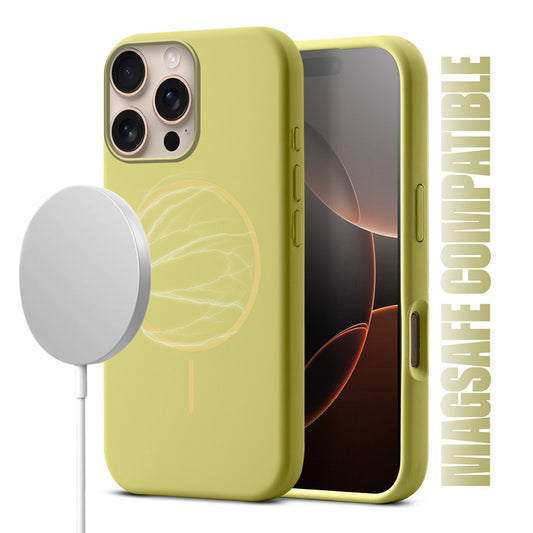 Liquid Silicon With Microfiber Lining Back Case For Apple iPhone 16 Pro (MagSafe Compatible)