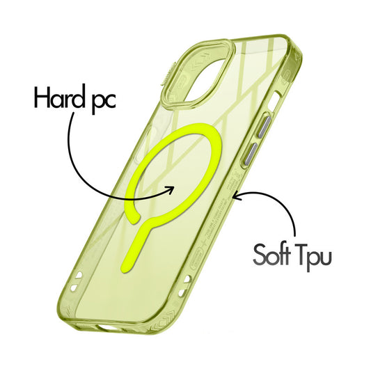 360° Air-Cushioned Protection Back Case For Apple iPhone 15 Jelly Transparent MagSafe Compatible with Metal Finish Buttons