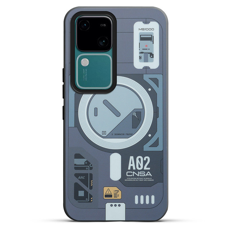 Mechanical Print Circuit Sector Print Hard Back Cover For Vivo V30 Pro 5G