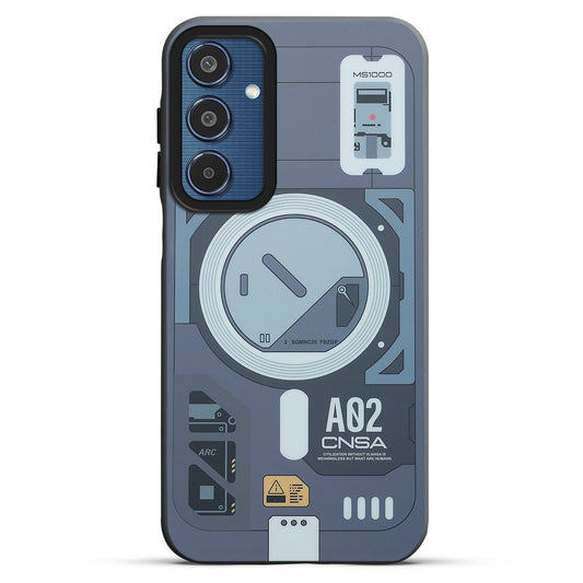 Mechanical Circuit Sector Print Hard Back Cover For Samsung M35 5G