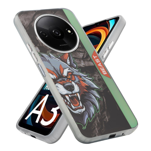 Beast Mode Animal Printed Back Case For Redmi A3 2024 With Hard Back & Glow Effect