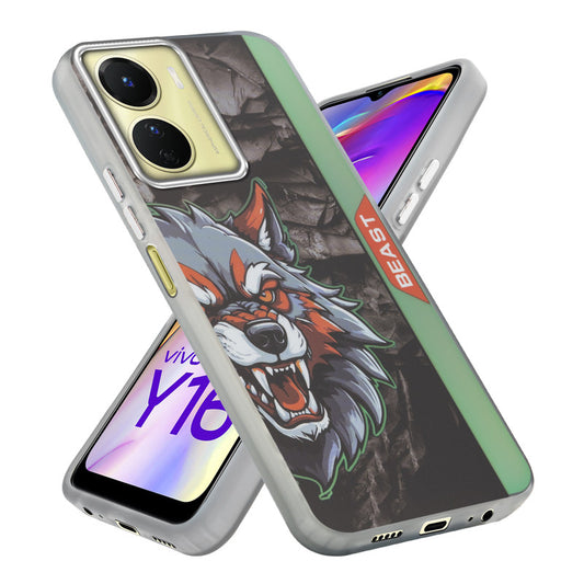 Beast Mode Animal Printed Back Case For Vivo Y16 With Hard Back & Glow Effect