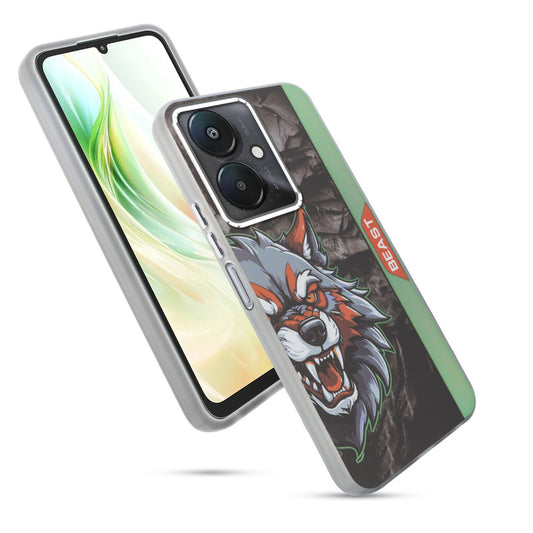 Beast Mode Animal Printed Back Case For Redmi 13C 5G With Hard Back & Glow Effect
