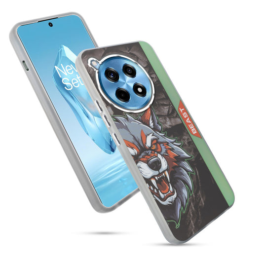 Beast Mode Animal Printed Back Case For OnePlus 12R 5G With Hard Back & Glow Effect