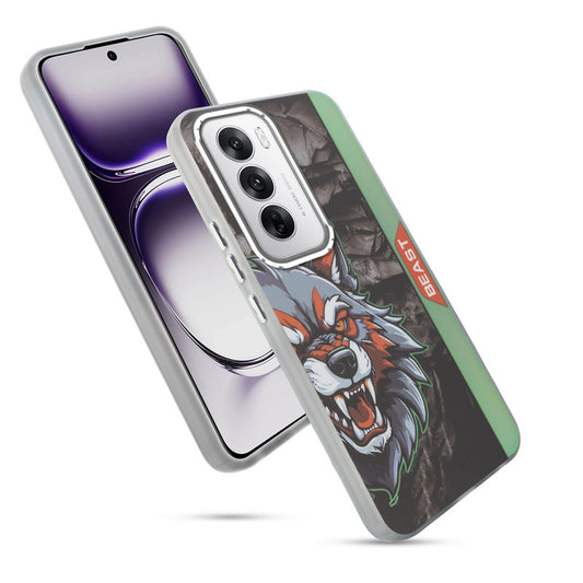 Beast Mode Animal Printed Back Case For Oppo Reno 12 5G With Hard Back & Glow Effect