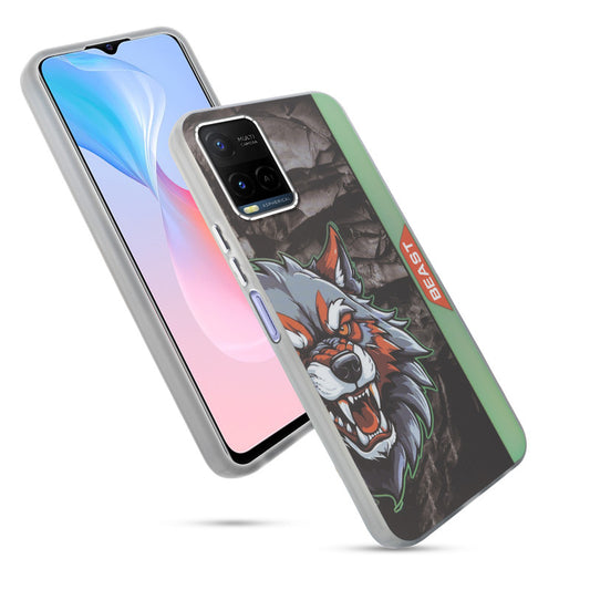 Beast Mode Animal Printed Back Case For Vivo Y21 2021 With Hard Back & Glow Effect