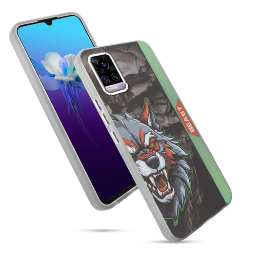Beast Mode Animal Printed Back Case For Vivo V20 With Hard Back & Glow Effect
