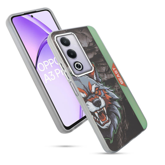 Beast Mode Animal Printed Back Case For Oppo A3 Pro 5G With Hard Back & Glow Effect