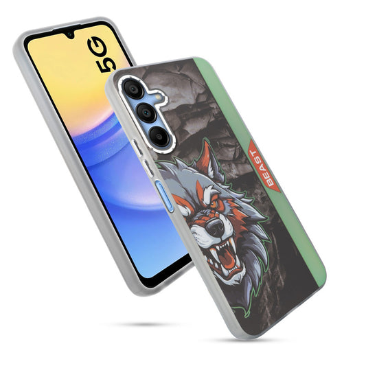 Beast Mode Animal Printed Back Case For Samsung A15 5G With Hard Back & Glow Effect