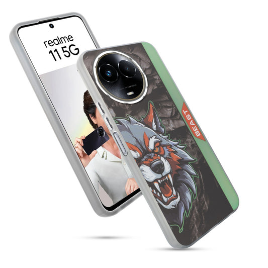Beast Mode Animal Printed Back Case For Realme 11 5G With Hard Back & Glow Effect