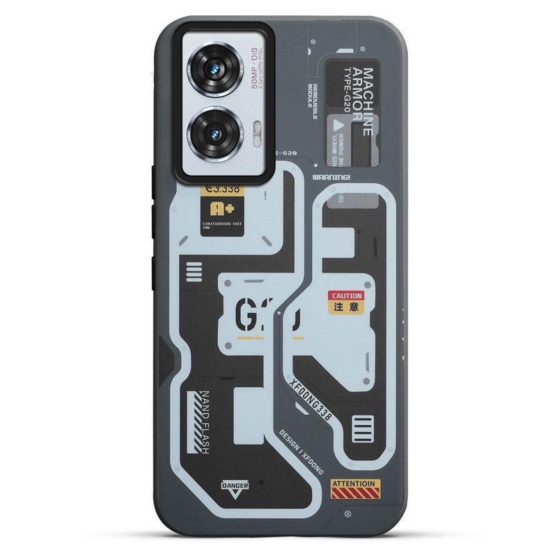 Mechanical Circuit Print Hard Back Cover For Motorola Edge 50 Fusion