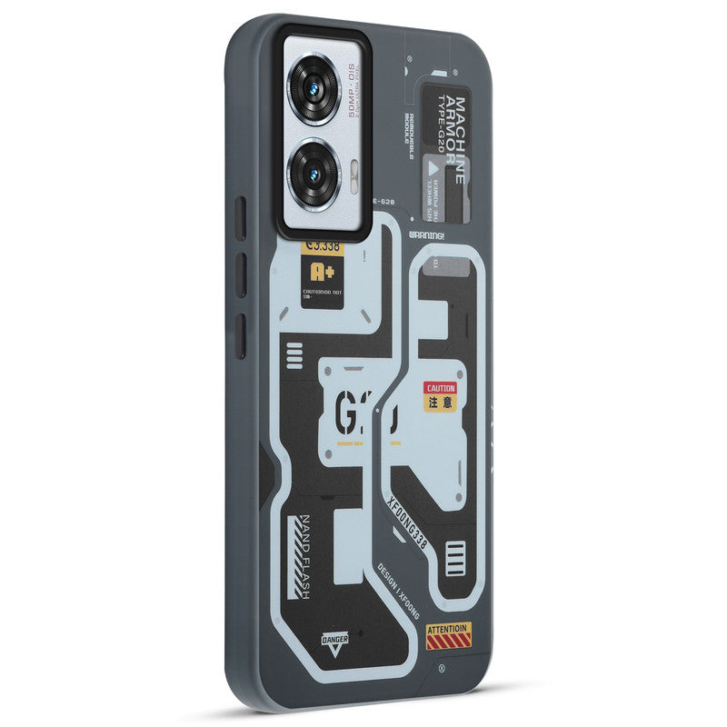 Mechanical Circuit Print Hard Back Cover For Motorola Edge 50 Fusion