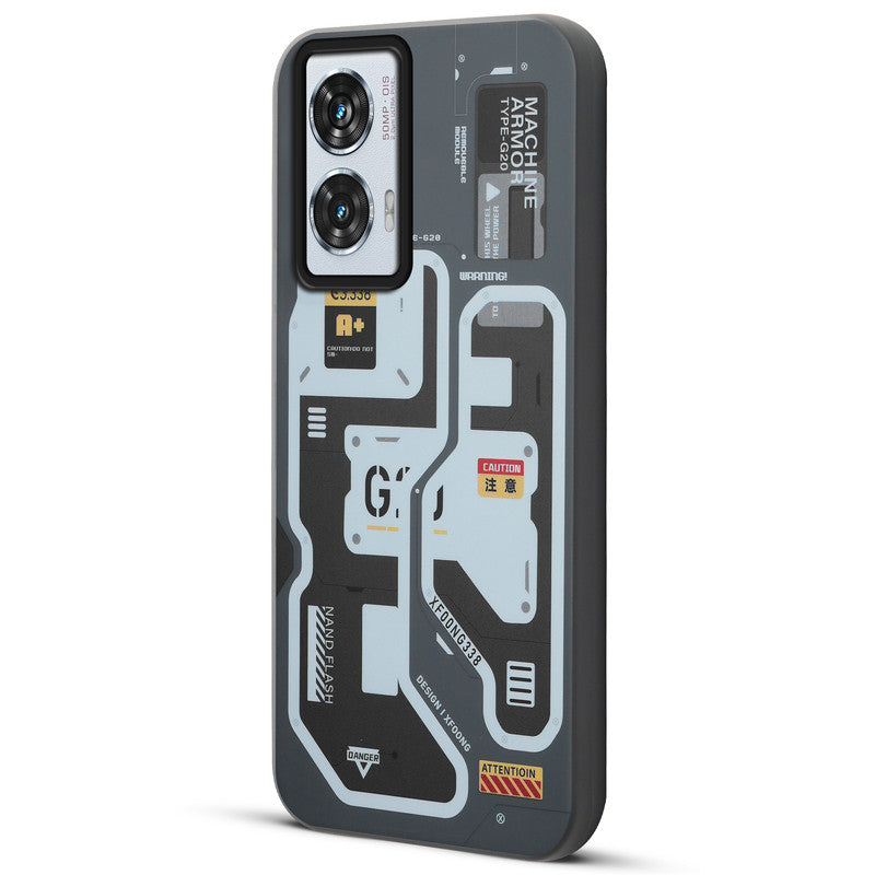 Mechanical Circuit Print Hard Back Cover For Motorola Edge 50 Fusion