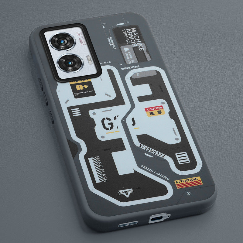 Mechanical Circuit Print Hard Back Cover For Motorola Edge 50 Fusion