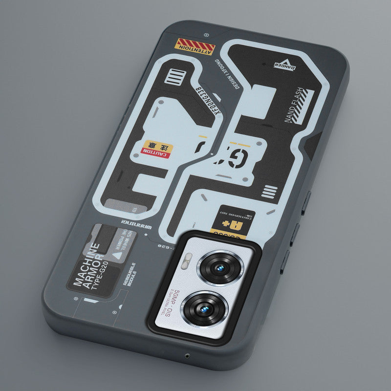 Mechanical Circuit Print Hard Back Cover For Motorola Edge 50 Fusion