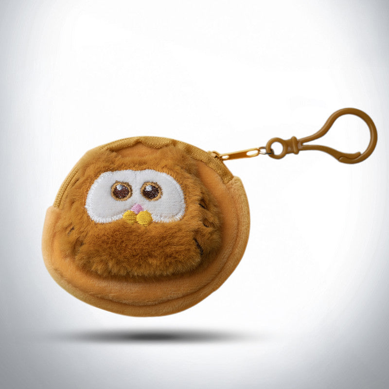 Cute 3D Multipurpose Fluffy Pouch - 3D Brown Cat