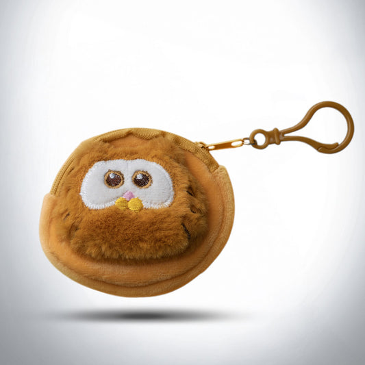 Cute 3D Multipurpose Fluffy Pouch - 3D Brown Cat