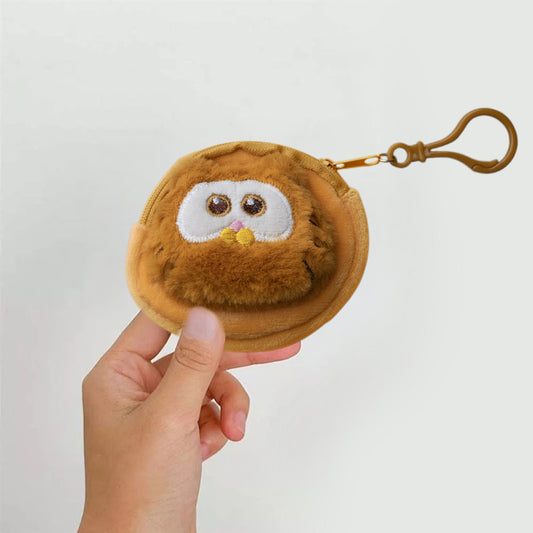 Cute 3D Multipurpose Fluffy Pouch - 3D Brown Cat