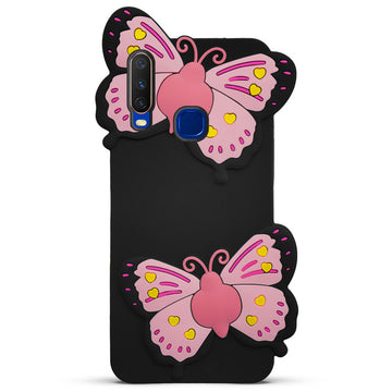 3D Vibrant Butterfly Silicone Phone Case For Vivo Y15