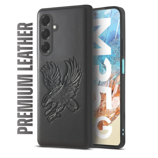 Eagle Textured Leather Back Case Cover for Samsung M35 5G